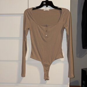 Brown long sleeve body suit